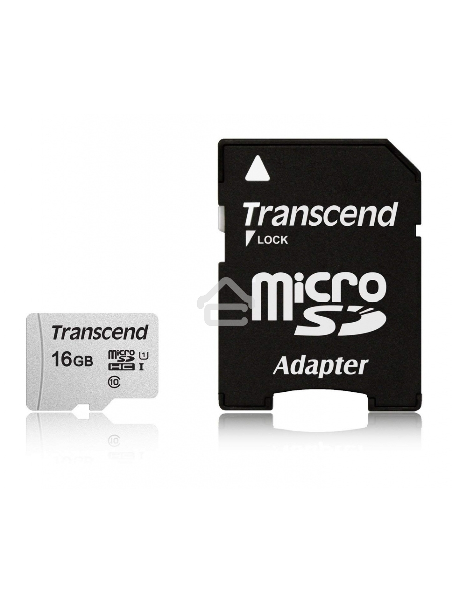 Флеш карта Micro SecureDigital 16Gb TranscendTS16GUSD300S-A{MicroSDHC Class 10 UHS-I, SD adapter}