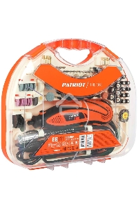 Гравер электрический PATRIOT EE 111 с гибким валом, 140Вт, 210 насадок в комплекте, кейс
