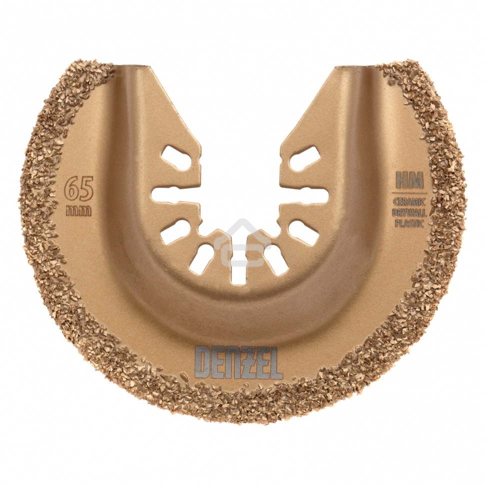 Насадка для МФИ Denzel режущая полукруг., HM, по плитке и дереву, 65 мм