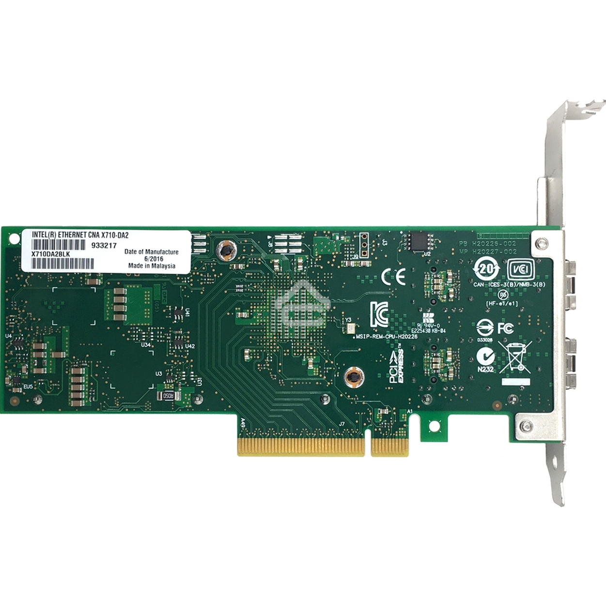 Сетевой Адаптер Intel Ethernet Converged Network Adapter X710-DA2, 10GbE/1GbE dual ports SFP+, open optics, PCI-E 3.0x8 (Low Profile and Full Height brackets included) bulk