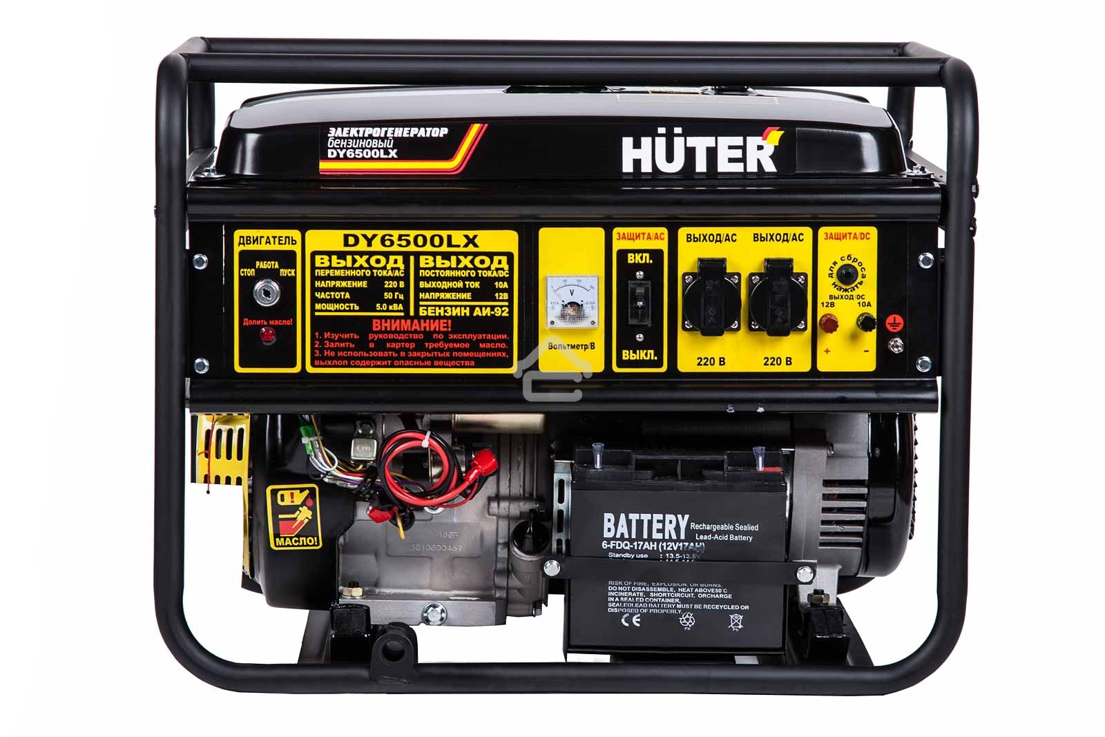 Электрогенератор бензиновый Huter DY6500LX, 5.5 кВт, 71 дБ, 89 кг