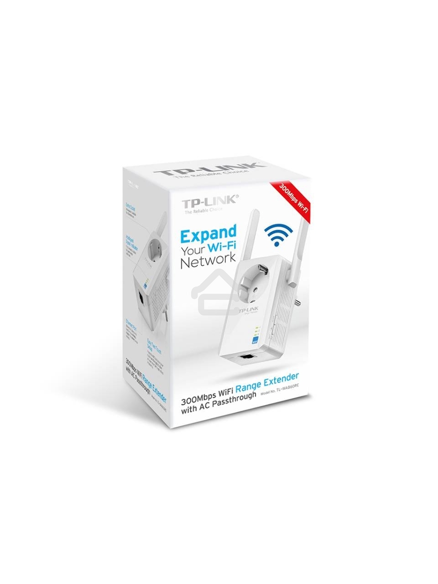 Сетевой адаптер TP-Link SOHO TL-WA860RE 300Mbps Wireless N Wall Plugged Range Extender with AC Passthrough, QCA(Atheros), 2T2R, 2.4GHz, 802.11b/g/n, 1 10/100Mbps LAN port, Range Extender button, Range Extender mode, suppo поставляется без кабеля RJ-45