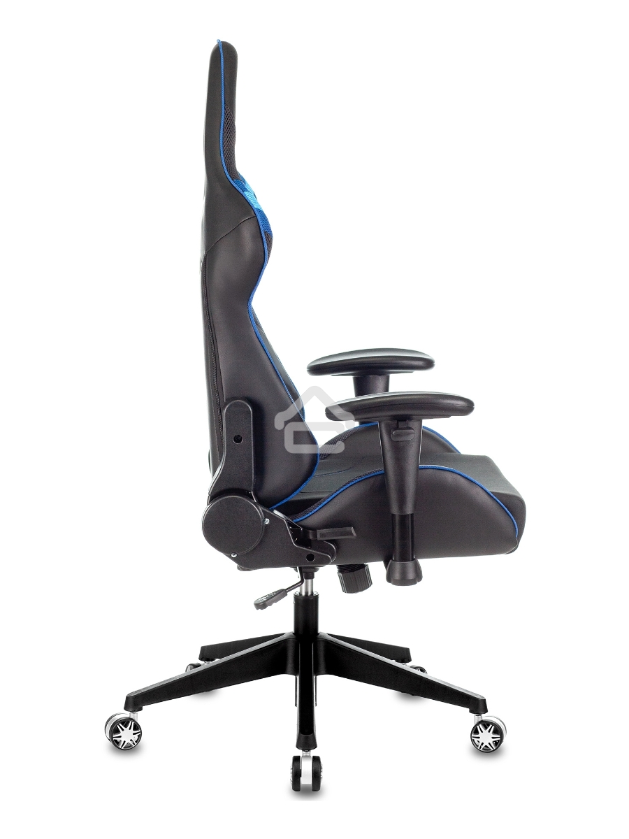 Кресло игровое Бюрократ VIKING 4 AERO BLUE черный/синий, искусст.кожа/ткань, две подушки