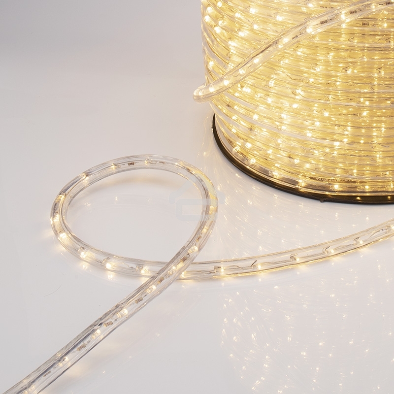 Дюралайт LED, постоянное свечение (2W) - ТЕПЛЫЙ БЕЛЫЙ, 24 LED/м Ø10мм, бухта 100м