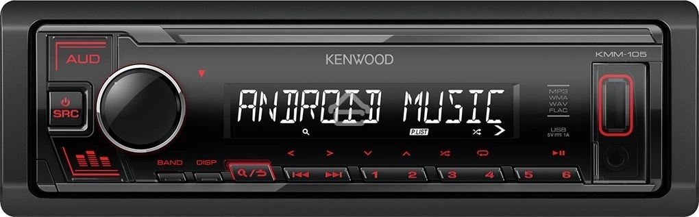 Автомагнитола Kenwood KMM-105 1DIN 4x50Вт AUX 1