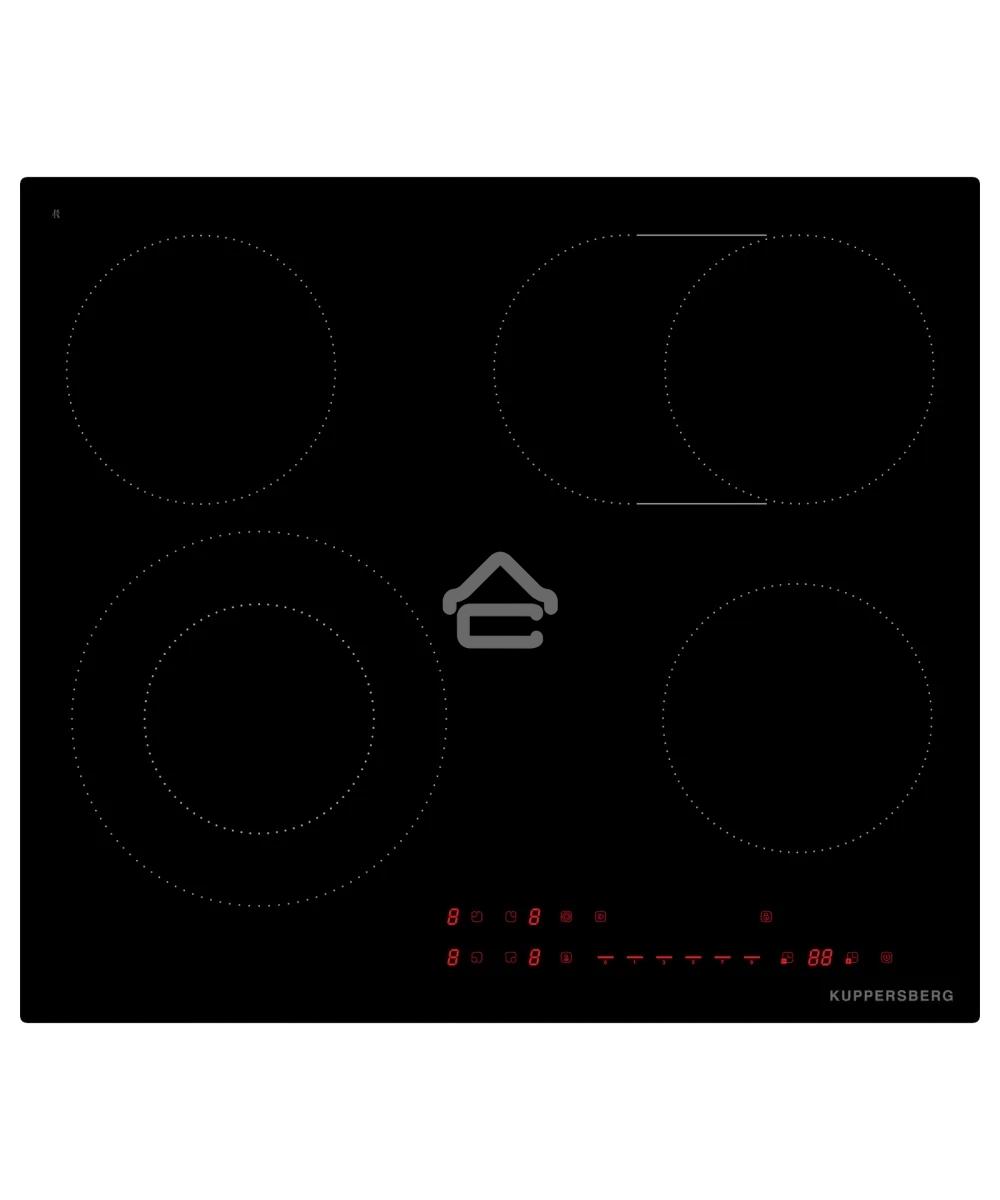 Варочная панель Kuppersberg ECS 624 Варочная панель Kuppersberg, электрическая, High-Tech, 60 см, пауза, таймер, блокировка панели управления, автоматическое отключение, 9 уровней мощности, прямые края, индикация остаточного тепла, сенсорное управление, ч