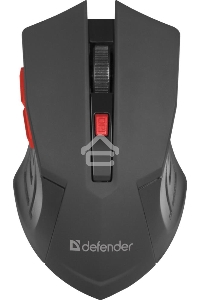 Мышь беспроводная Defender Accura MM-275 красный, 1600 dpi, радиоканал, USB, кнопки - 6