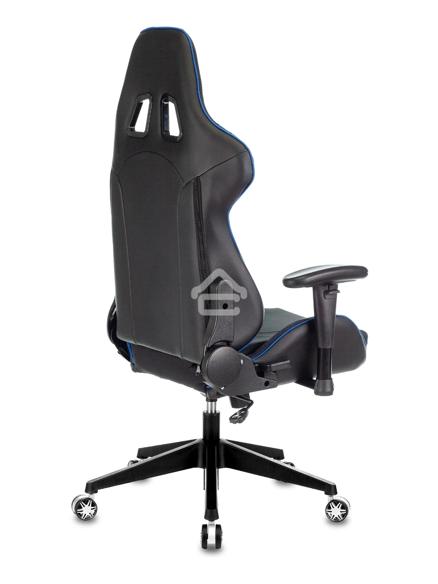 Кресло игровое Бюрократ VIKING 4 AERO BLUE черный/синий, искусст.кожа/ткань, две подушки