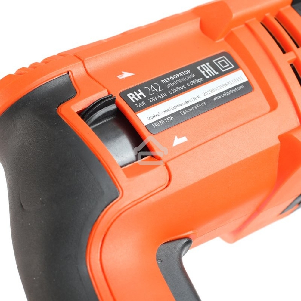 Перфоратор PATRIOT THE ONE RH 242, SDS+, 1.9Дж, 720Вт, 0-2000об/мин, 0-6300уд/мин