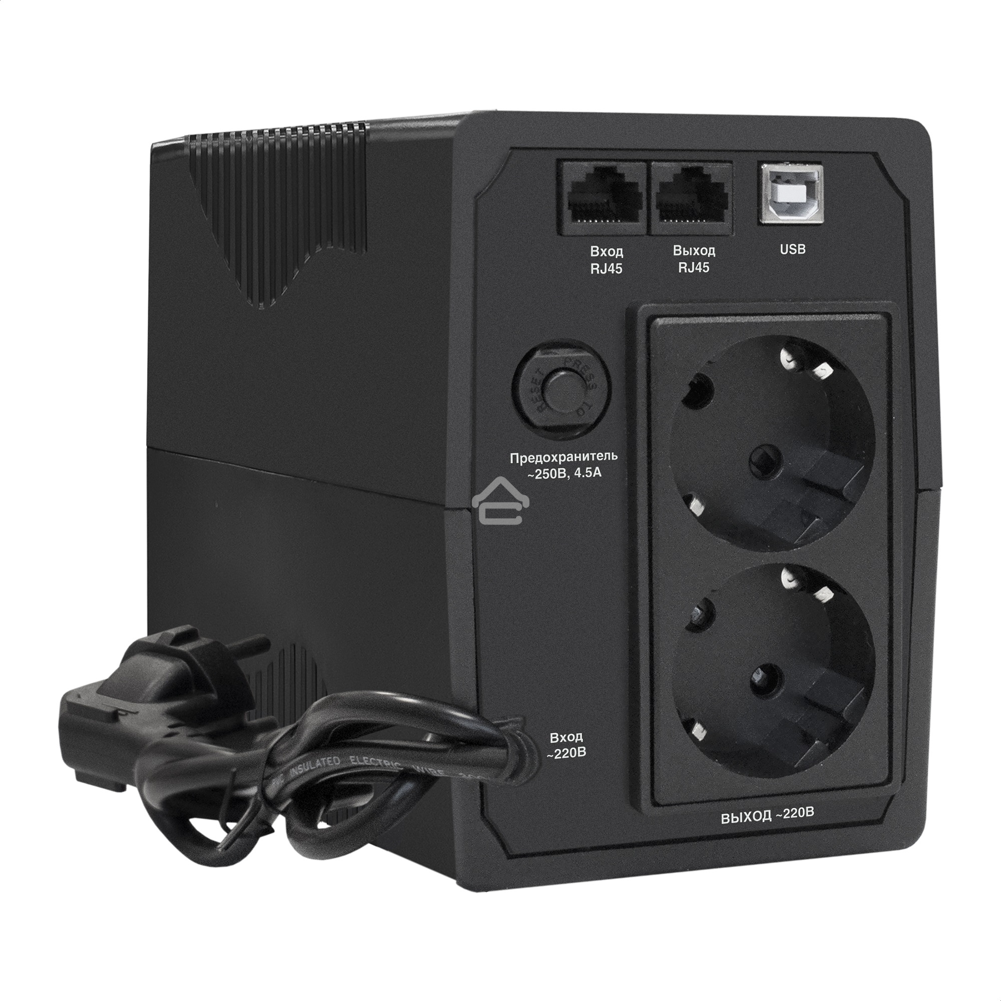 Источник бесперебойного питания ExeGate EP285478RUS Power Smart ULB-850.LCD.AVR.EURO.RJ.USB<850VA/480W, LCD, AVR, 2 евророзетки, RJ45/11, USB, Black>