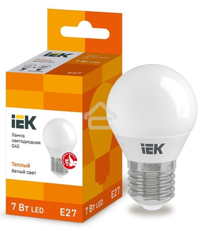 Лампа cветодиодная Iek LLE-G45-7-230-30-E27 ECO G45 шар 7Вт 230В 3000К E27