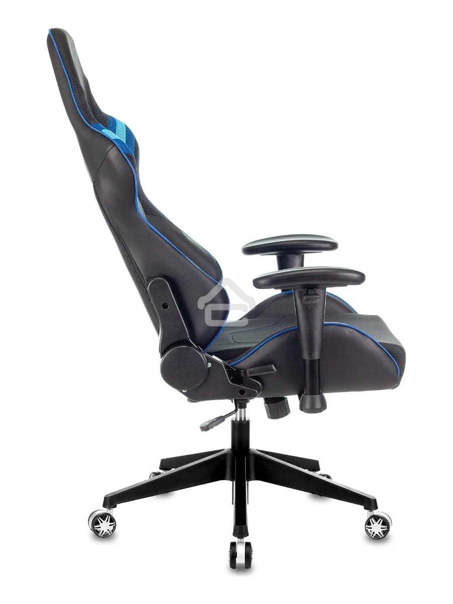 Кресло игровое Бюрократ VIKING 4 AERO BLUE черный/синий, искусст.кожа/ткань, две подушки