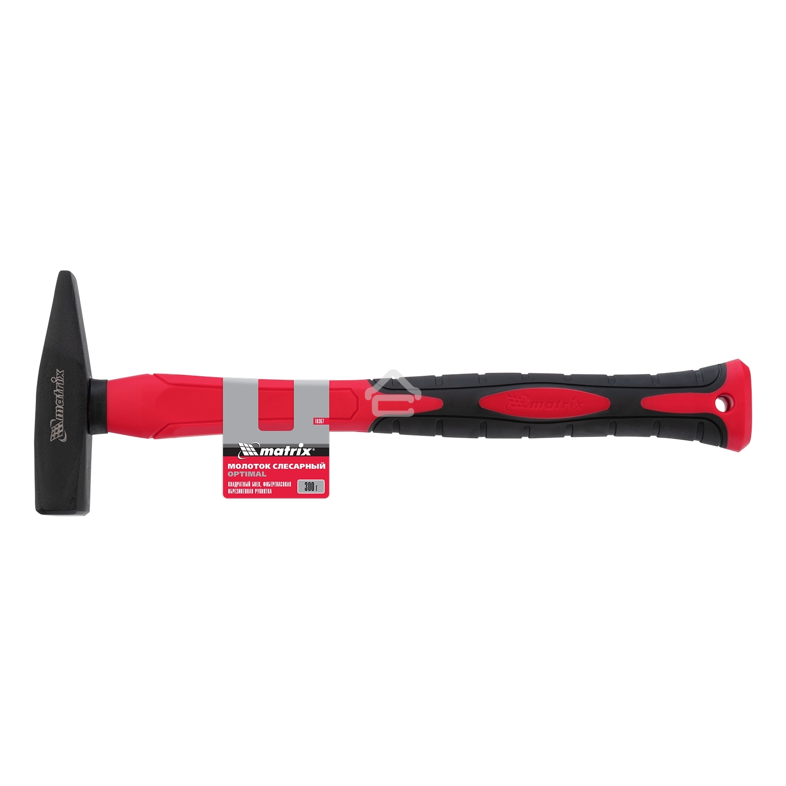 Молоток слесарный Matrix ''optimal'', 300 г, фибергласовая обрезиненная рукоятка, квадратный боек