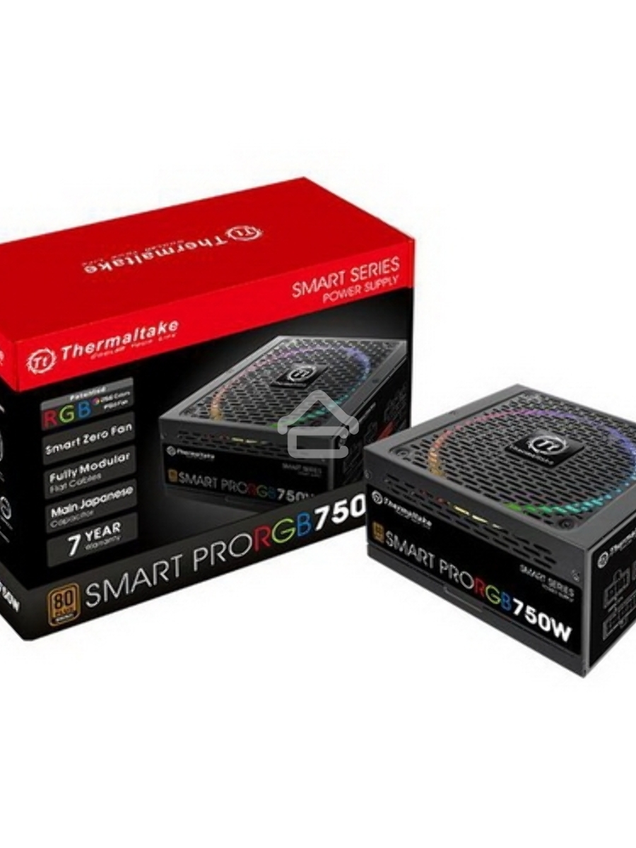 Блок питания Thermaltake Smart Pro RGB (PS-SPR-0750FPCBEU-R), 750Вт, 80 PLUS Bronze, 140мм, модульный, черный