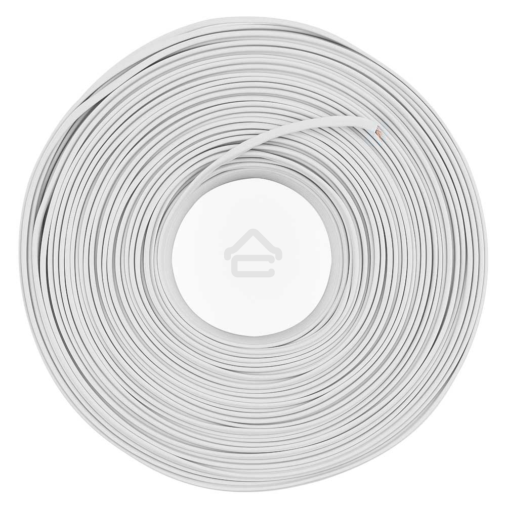 Кабель телефонный TC1000S-100m 4 жилы (4х6x0.1мм) плоский многожильный 100 м, белый