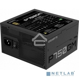 Блок питания Gigabyte P750GM (GP-P750GM), 750Вт, 80 PLUS Gold, 120мм, модульный, черный