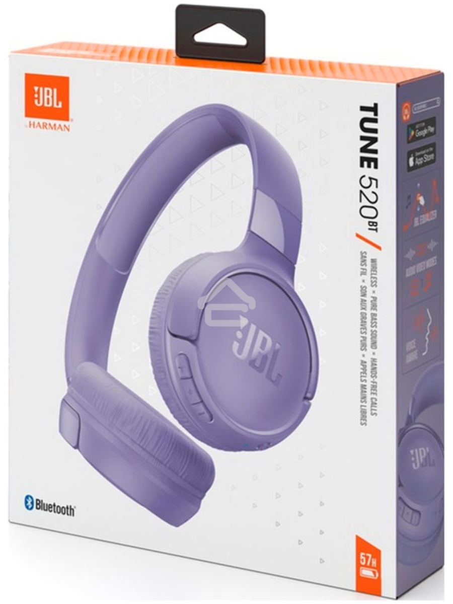 Гарнитура накладные JBL Tune 520BT фиолетовый беспроводные bluetooth оголовье