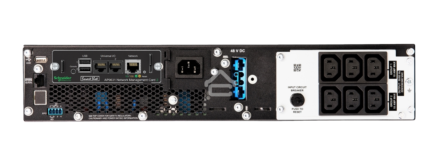 Источник бесперебойного питания APC Smart-UPS SRT, 1000VA/1000W, On-Line, Extended-run, Black, Rack 2U (Tower convertible), черный Pre-Inst. Web/SNMP