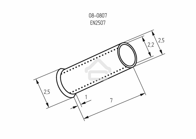 Наконечник штыревой втулочный Rexant L-7 мм 2.5 мм² (НШВ 2.5-8/НГ 2.5-7)