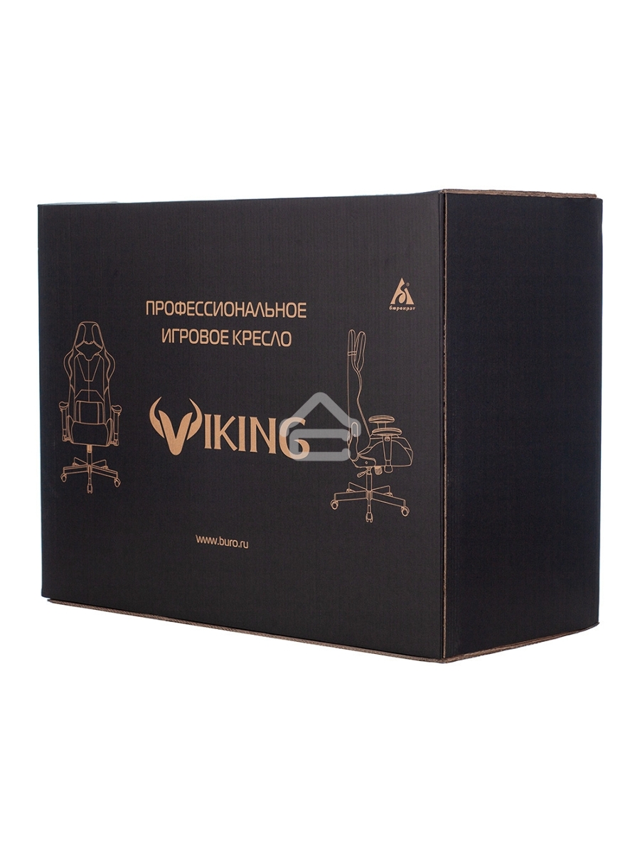 Кресло игровое Бюрократ VIKING 4 AERO BLUE черный/синий, искусст.кожа/ткань, две подушки