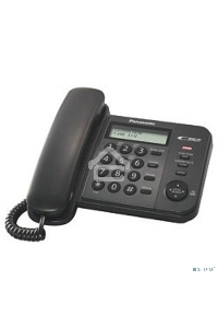 Телефон проводной Panasonic KX-TS2356RUB черный {АОН,Caller ID,ЖКД,блокировка набора,выключение микрофона}