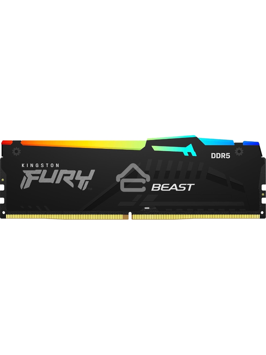 Оперативная память Kingston Fury Beast Expo, DDR5, 16GB (2x8GB), 5200MHz, CL36, DIMM, с радиаторами, RGB, черный