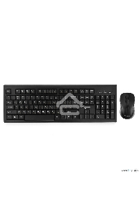 Комплект клавиатура+мышь беспроводные Gembird KBS-8002, 2.4ГГц, черный, 104 клавиши+2 кнопки+колесо кнопка, 1000DPI, батарейки в комплекте
