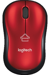 Мышь беспроводная Logitech M185, красный, 1000 dpi, радиоканал, USB, кнопки - 3