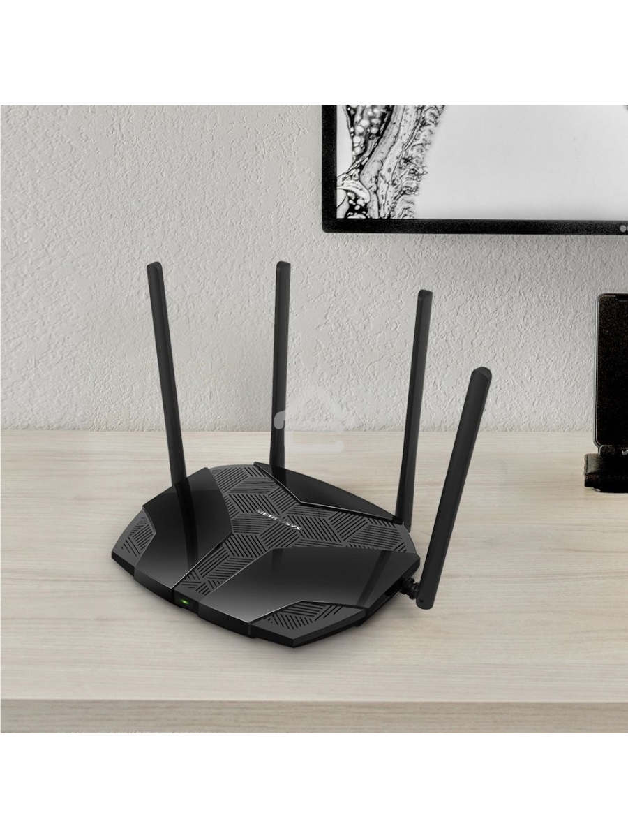 Роутер Mercusys MR70X AX1800 Dual-Band WiFi 6 Router, 574 Mbps at 2.4 GHz + 1201 Mbps at 5 GHz,4× Fixed External Antennas, 3× Gigabit LAN Ports, 1× Gigabit WAN Port, 1024-QAM, OFDMA, Router/Access Point Mode, MU-MIMO, WPA3, TWT, BSS Color