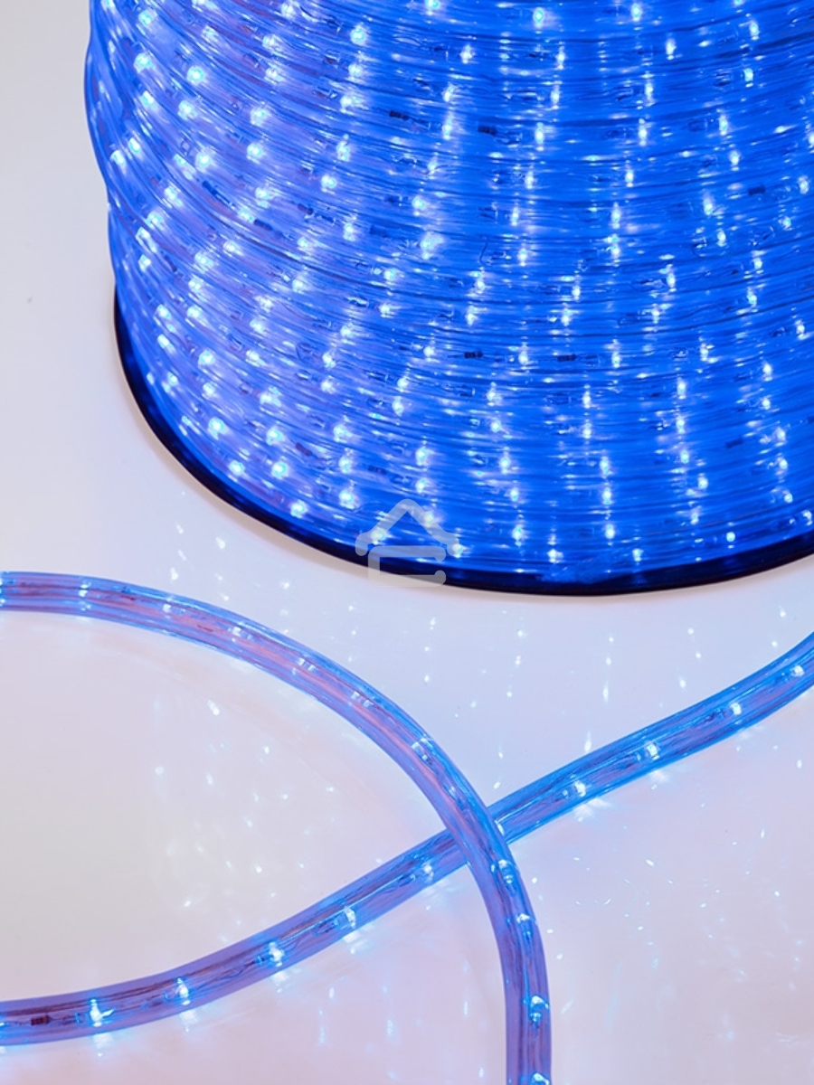 Дюралайт LED, постоянное свечение (2W) - синий, 24 LED/м, Ø10мм, бухта 100м