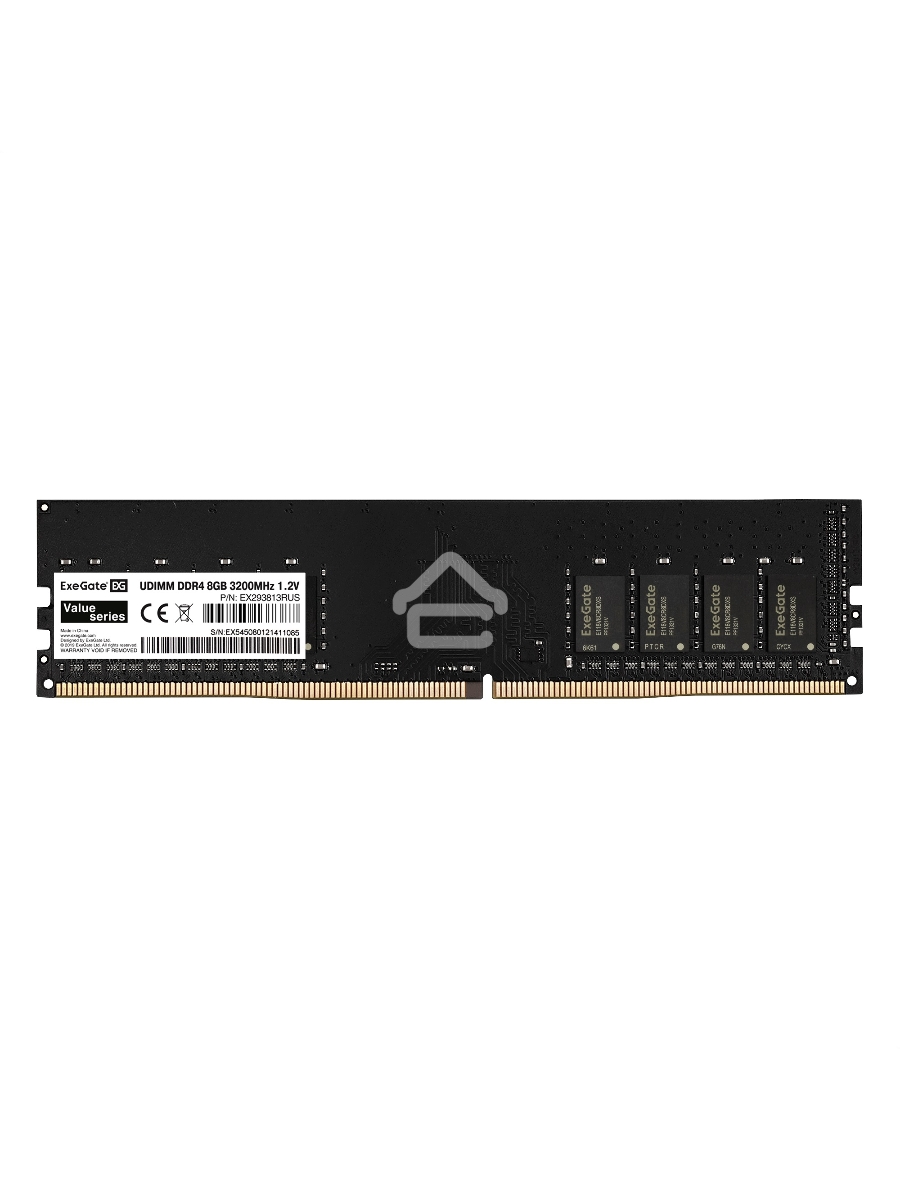 Оперативная память Exegate, DDR4, 8GB (1x8 GB), 3200 MHz, CL19, DIMM