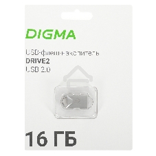 Флешка USB Digma DRIVE2 (DGFUM016A20SR), 16Gb, USB 2.0, R/W  20/10, серебристый