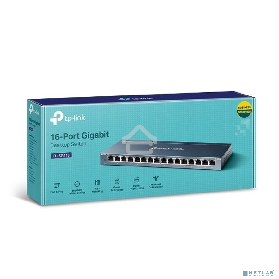 Коммутатор TP-Link TL-SG116 16-портовый гигабитный настольный коммутатор