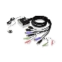 Переключатель KVM ATEN (CS692-AT) KVM+Audio,  1 user USB+HDMI =>  2 cpu USB+HDMI, со встр.шнурами USB+Audio 2x1.2м., 1920x1200, настол., исп.стандарт.