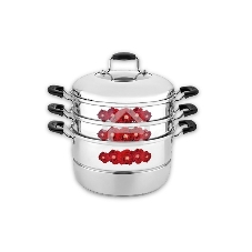 Мантоварка-пароварка LARA LR03-40 11,0л LR03-40 Мантоварка-пароварка LARA (нерж) 28x31см, 11л, 3 СЕКЦИИ + КРЫШКА с окном, сталь 0,5 мм