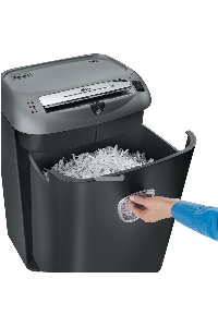 Шредер Fellowes Powershred 75Cs FS-46750 (FS-4675001/FS-4675002){авт., 3.9х50мм, 12лст., 27лтр., уничтожает: скобы, карты, скрепки, CD, селектор кол-ва листов}