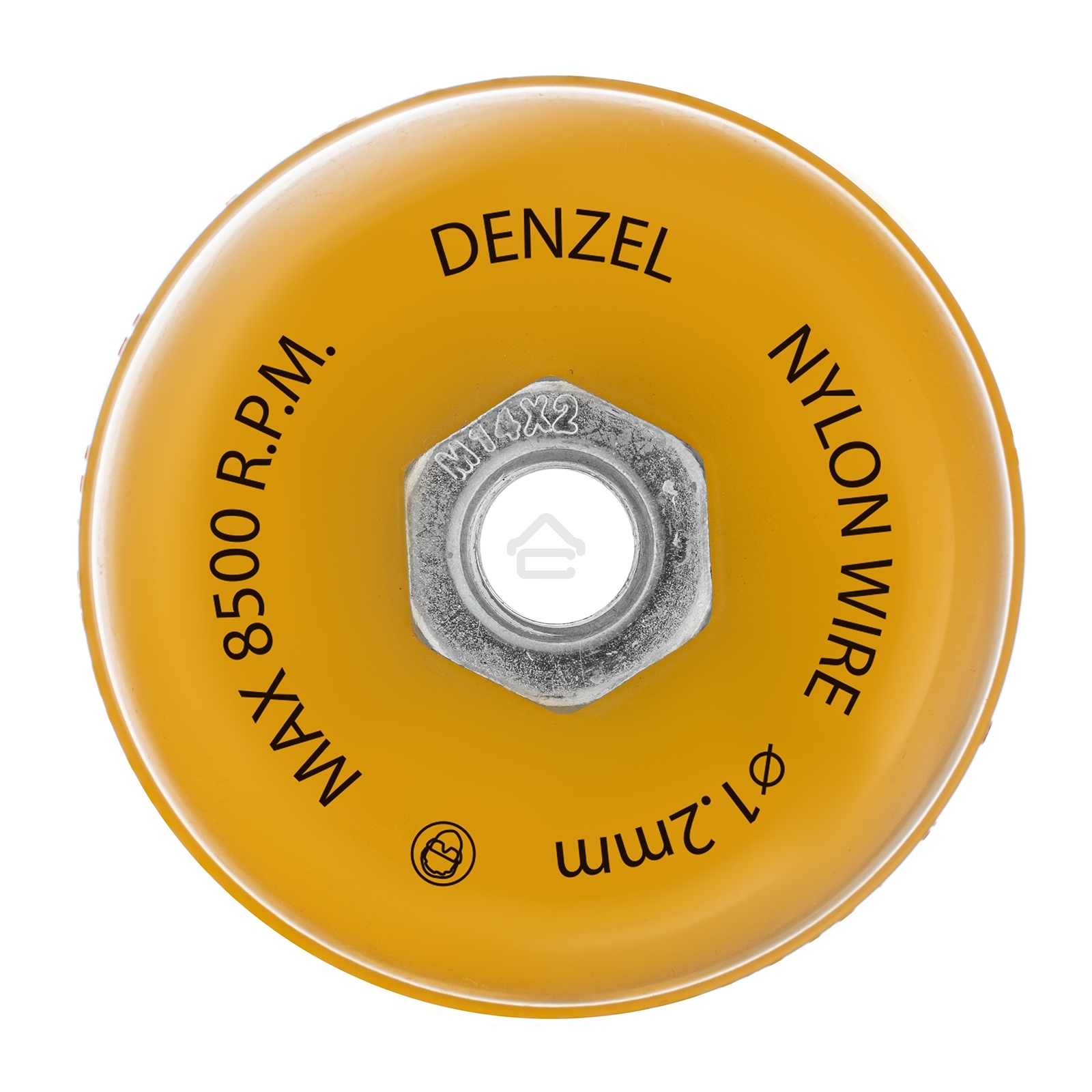 Щетка для УШМ Denzel 100 мм, чашка, нейлоновая щетина, М14