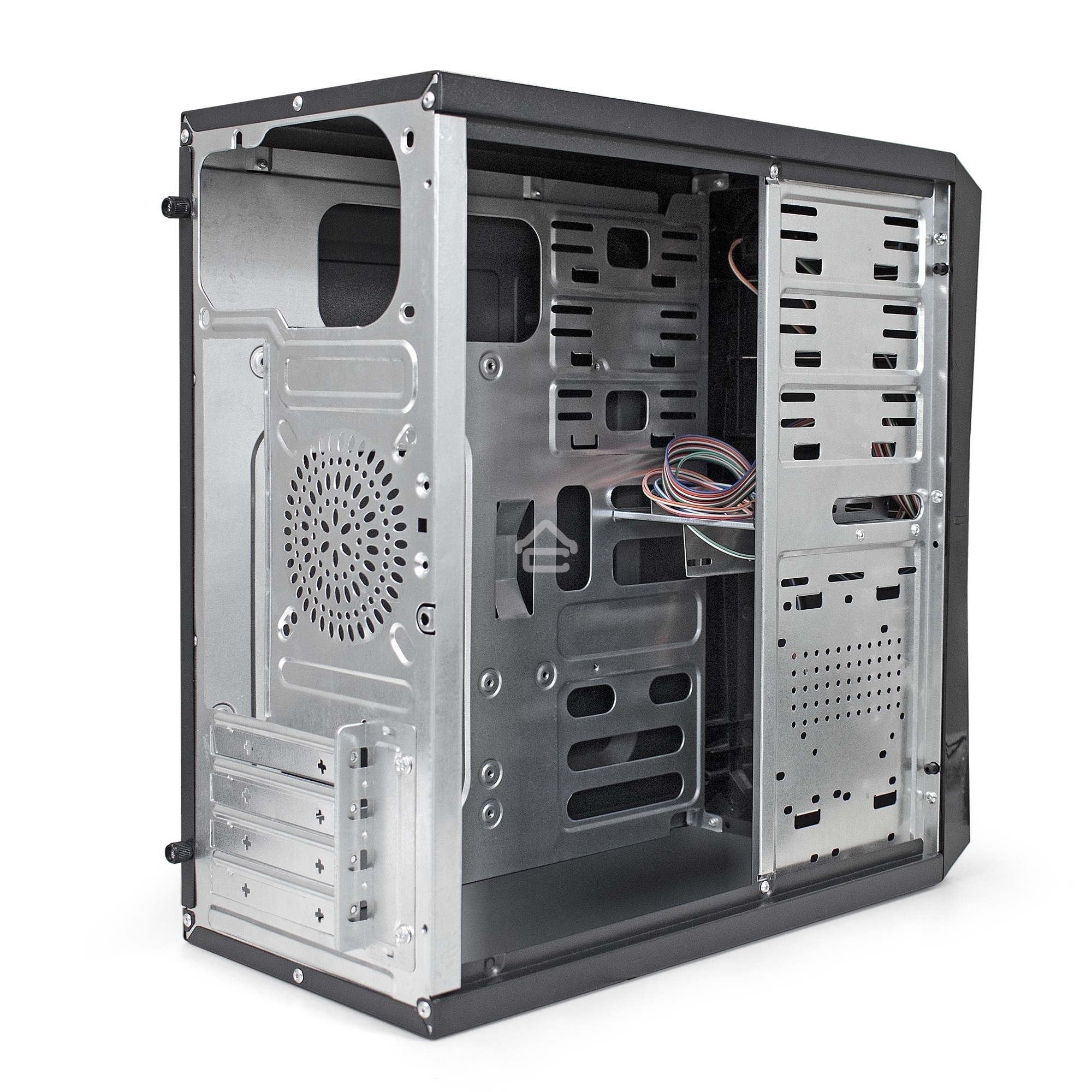 Компьютерный корпус ExeGate EX284019RUS Minitower BA-201 Black, mATX, (AA450, 80мм), 2*USB, Audio
