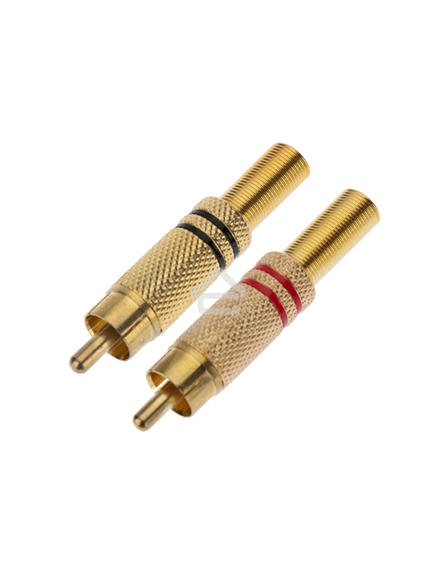 Разъем штекер Proconnect RCA металл пайка ZN черный/красный GOLD