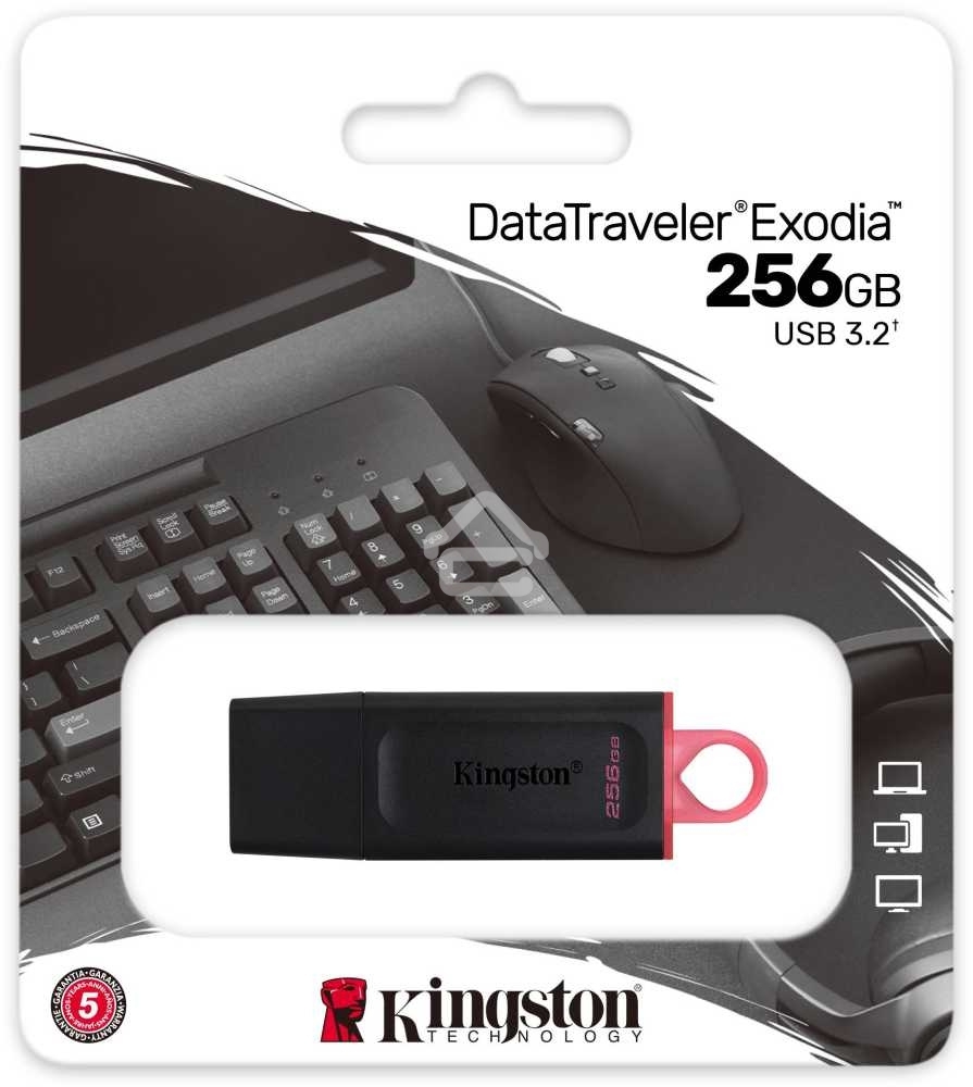 Флешка USB R/W R/W Kingston 256GB USB3.2 Gen1 DataTraveler Exodia (Black + Pink)