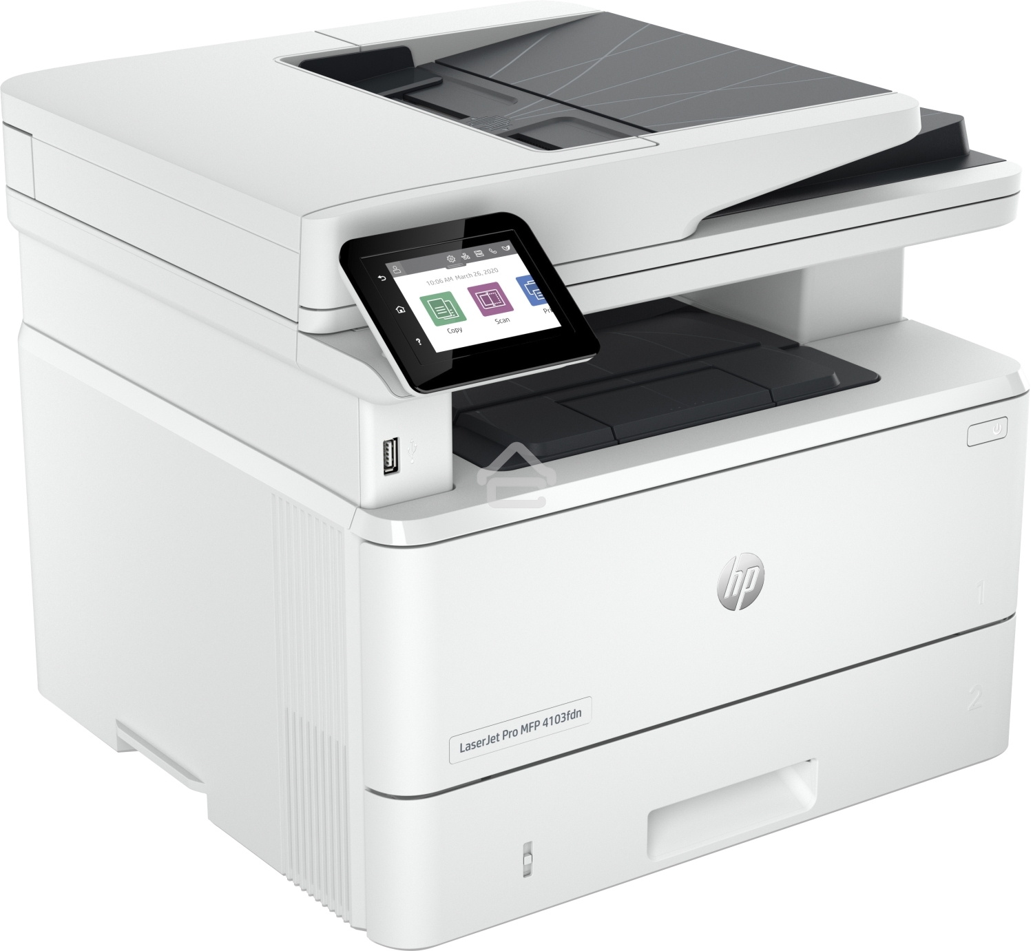 МФУ лазерное HP LaserJet Pro 4103fdn (2Z628A), A4, ч/б, печ. до 40 стр/мин., скан. до 29 стр/мин. (ч/б) 20 стр/мин. (цвет), 1200 x 1200 dpi, USB, RJ-45, Air Print, Mopria