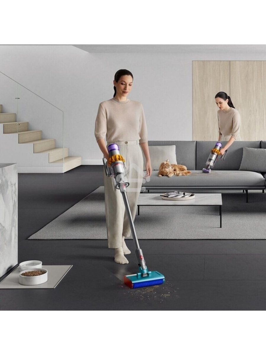 Пылесос вертикальный Dyson V15s Detect Submarine (448798-01) серый, питание от аккумулятора, 240 Вт, уборка влажная/сухая, пылесборник 0,76 л, работа от АКБ max 60 мин.