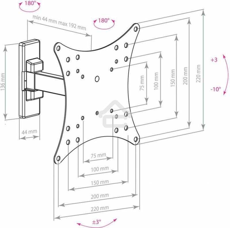 Кронштейн Arm media MARS-3 черный 22