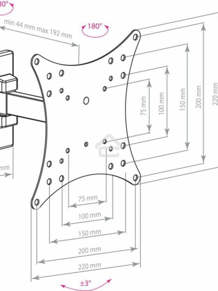Кронштейн Arm media MARS-3 Черный 22