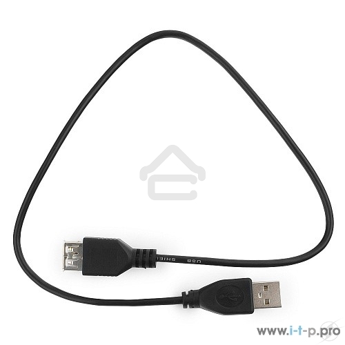 Кабель удлинительГарнизонUSB 2.0, AM/AF, 0.5м, пакет (GCC-USB2-AMAF-0.5M)
