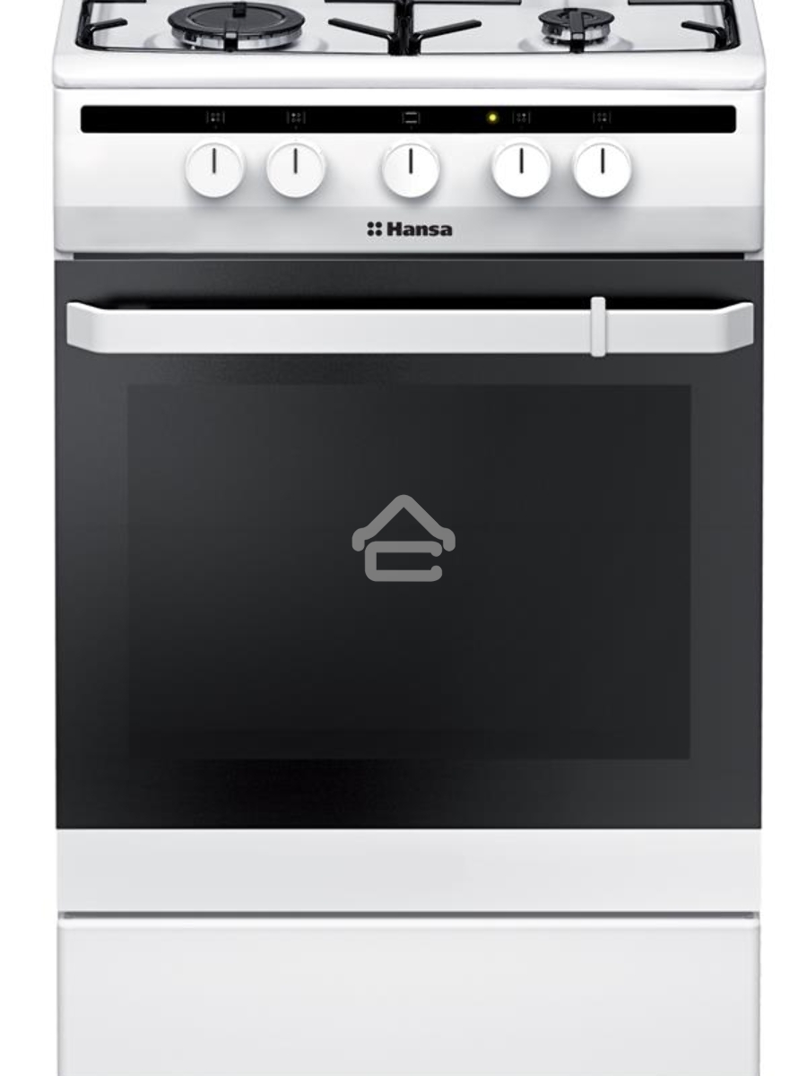 Плита газовая Hansa FCGW51001 белый, конфорок 4 шт, духовка 56 л, 50 см x 85 см x 60 см