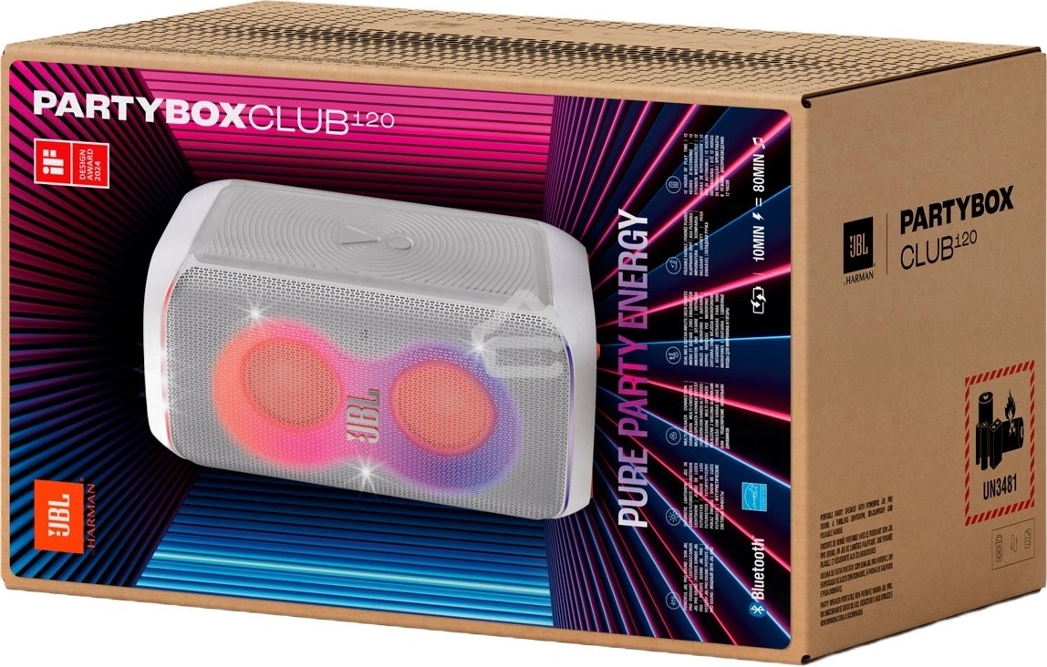 Минисистема Hi-Fi JBL PartyBox Club 120 белый 160Вт USB BT