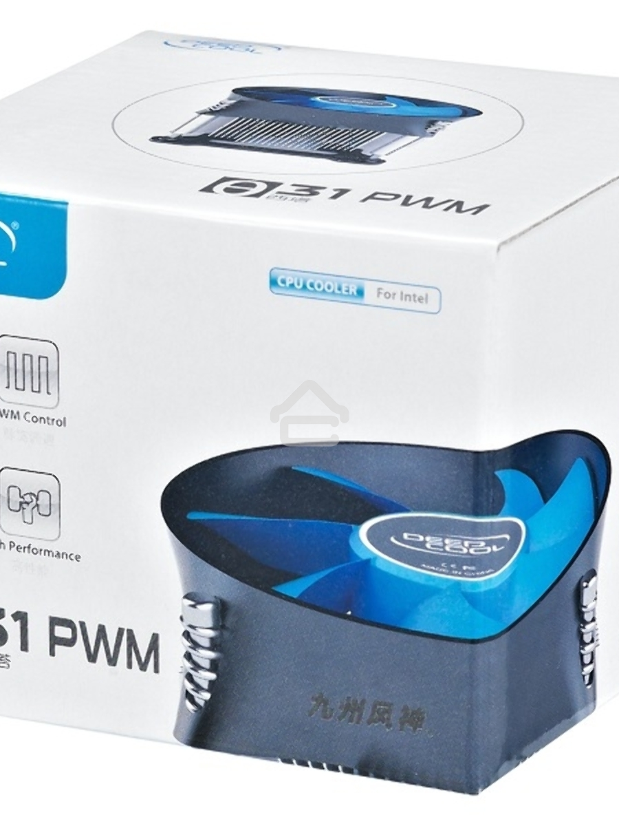 Кулер для процессора DEEPCOOL THETA 31 PWM черный/синий, 92 мм, алюминий/медь, 2400 об/мин, 32.5 дБ, 4 pin, 95 Вт, 60 мм