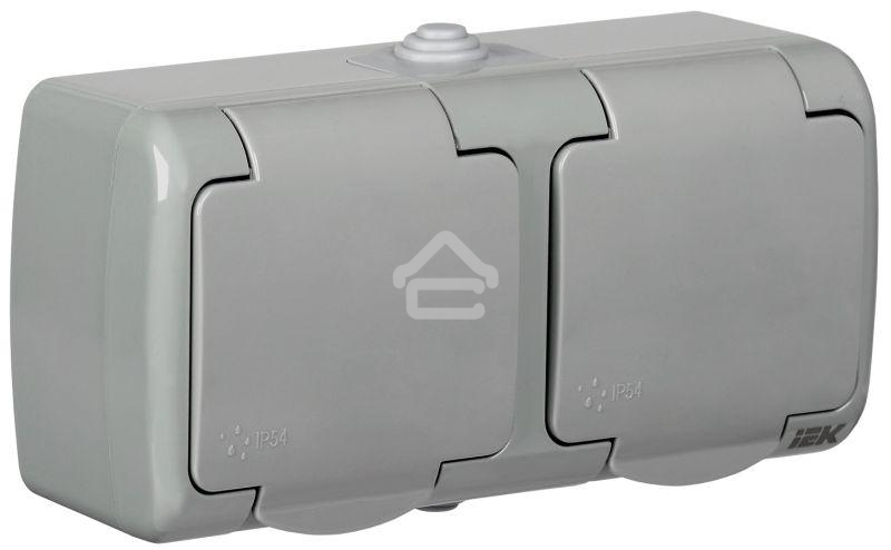 Розетка Iek ERA22-K03-16-54 РСш22-2-А Розетка 2-ая с з/к откр. уст. 16А IP54 AQUATIC