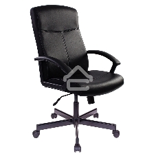 Кресло руководителя Бюрократ DOMINUS-BL черный, искусственная кожа, крестовина металл